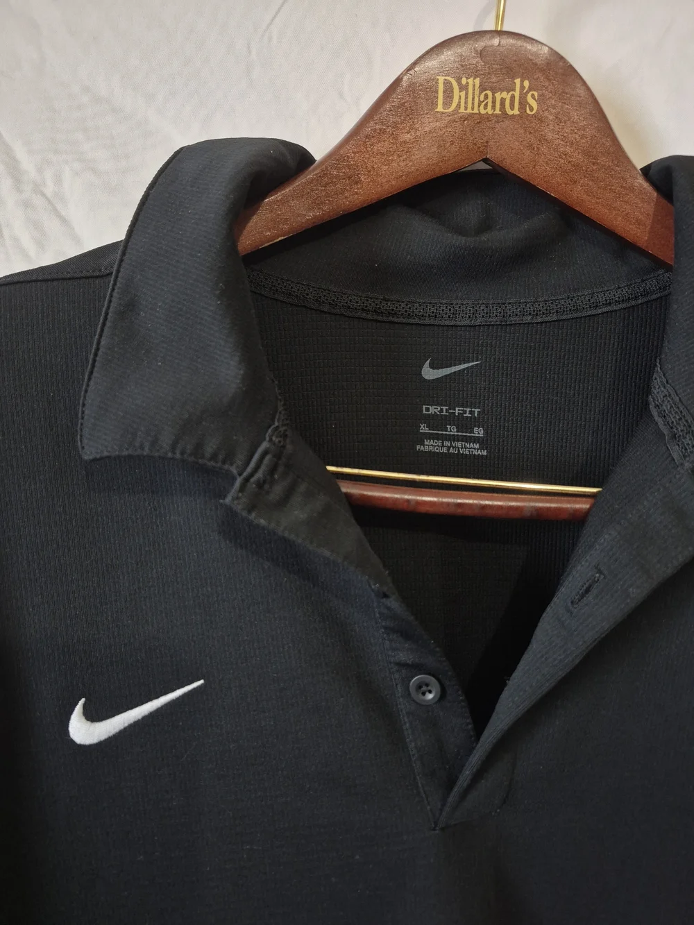 Nike Black Men’s Polo with White Swoosh
